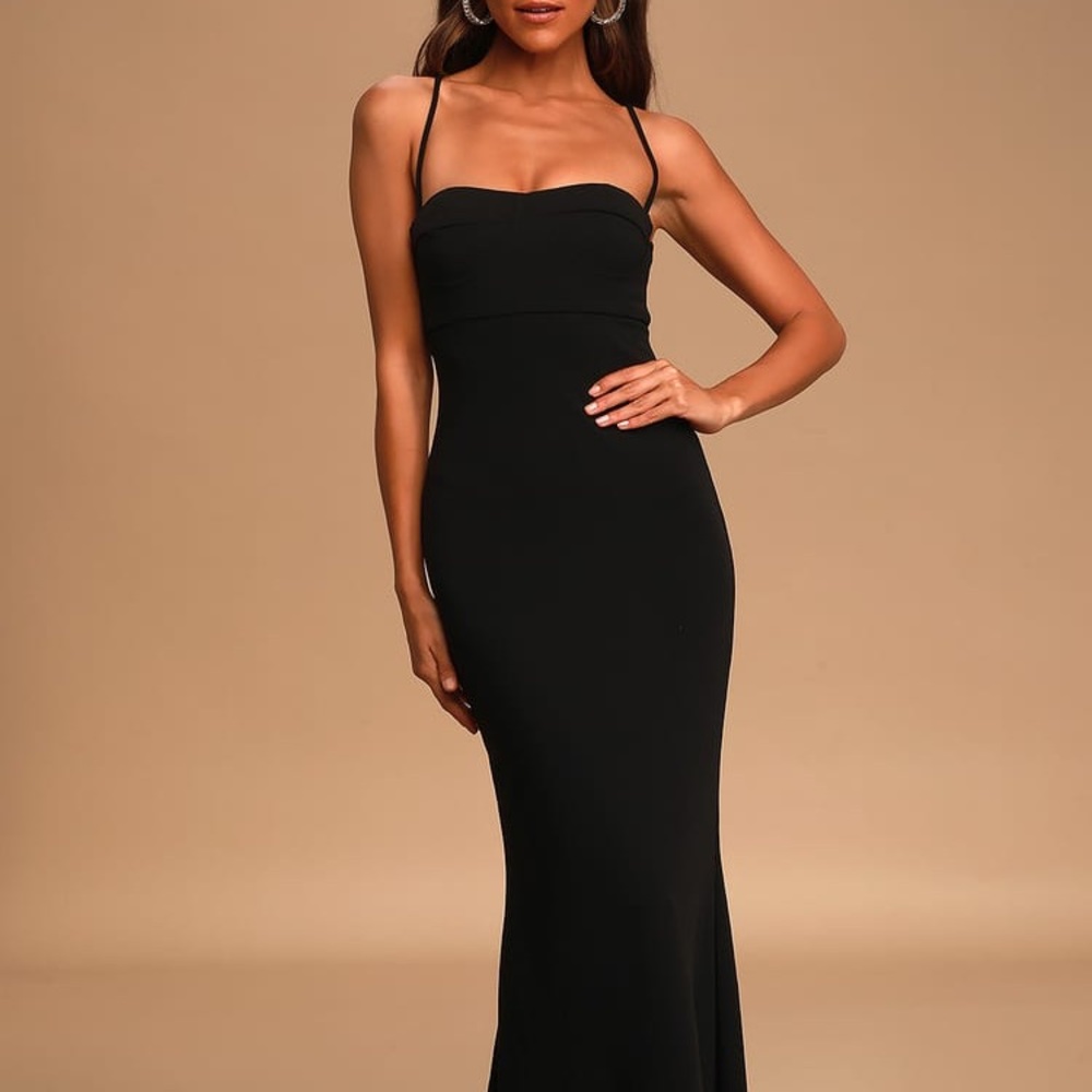 Best of My Love Black Bustier Mermaid Maxi Dress